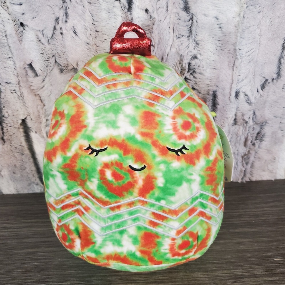 Squishmallows 10" Kinara Christmas Ornament Red Green Tie Dye Holiday Plush 0274